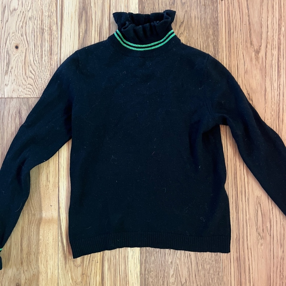 Shrimps Black Sweater with Green Trim